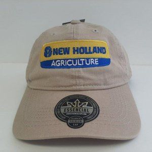 New Holland Tractors Machinery Agro Embroidered Adjustable Dad Cap Beige Cotton